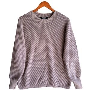 Simply Vera Vera Wang Ottoman Stitch Dolman Sleeve Sweater Women's L Lavender